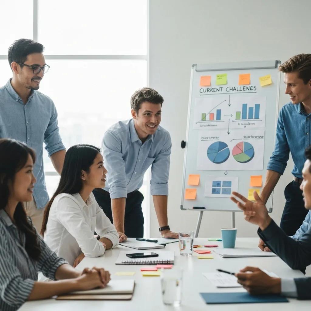 Team discussing common EMS implementation issues in a collaborative meeting