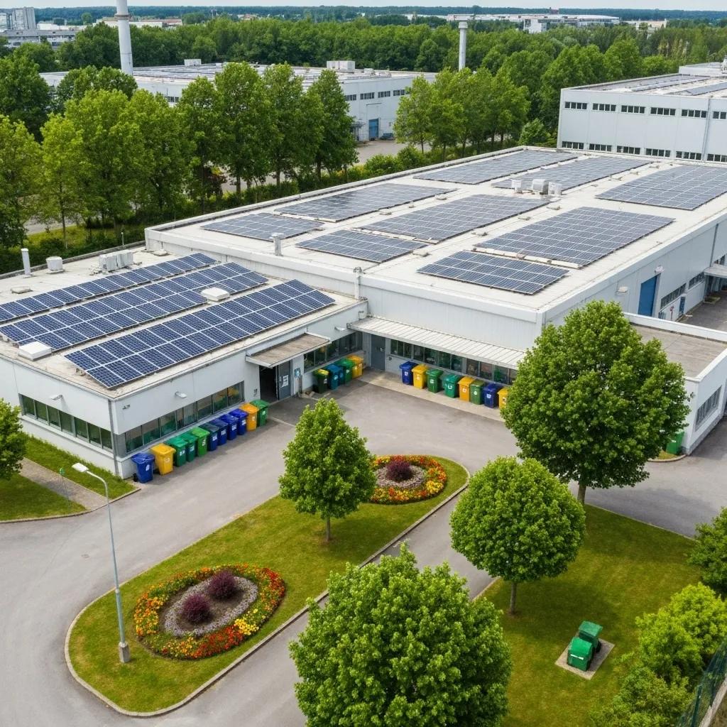 Manufacturing facility demonstrating successful eco-friendly practices from ISO 14001 certification