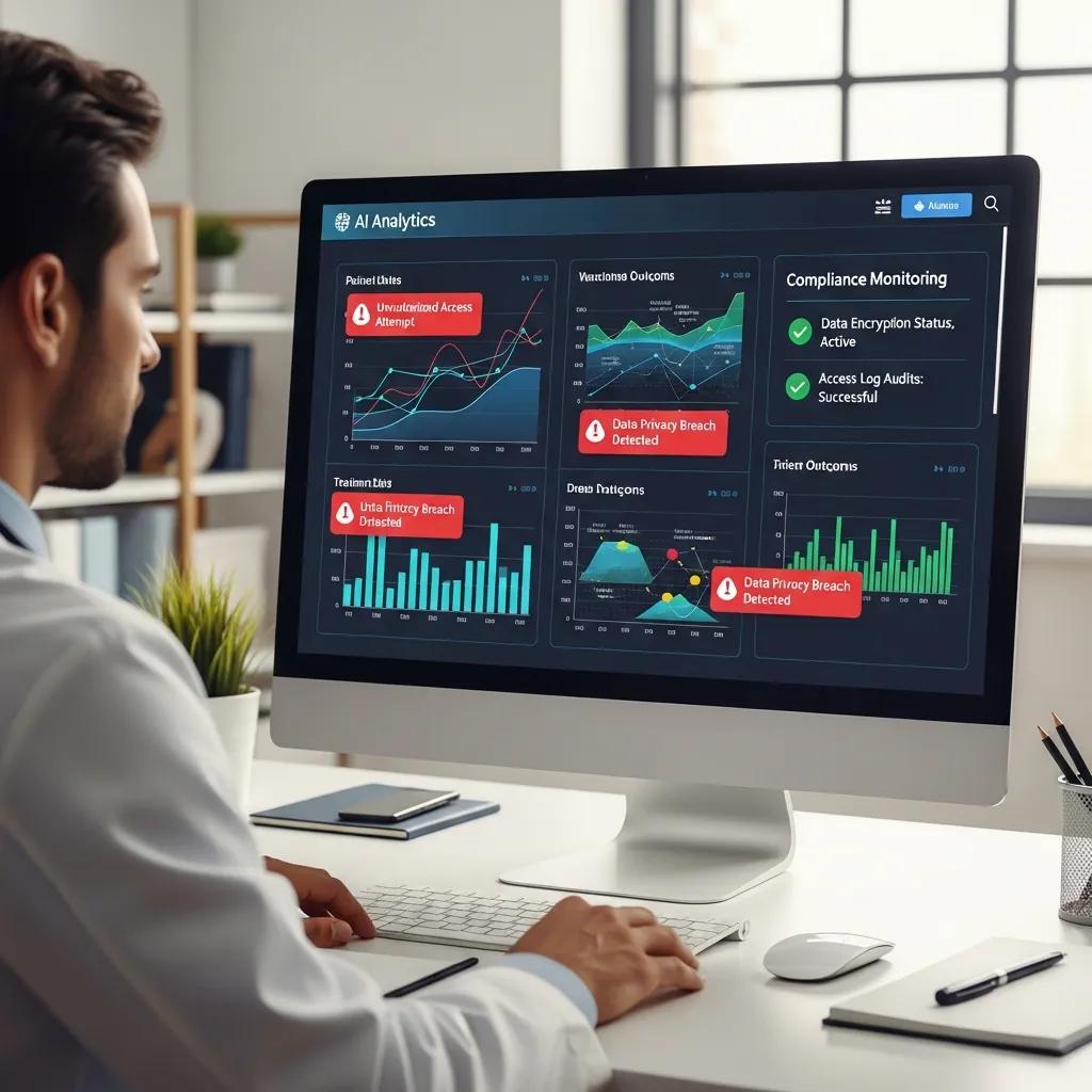 Dashboard showing AI analytics that support HIPAA audit activities