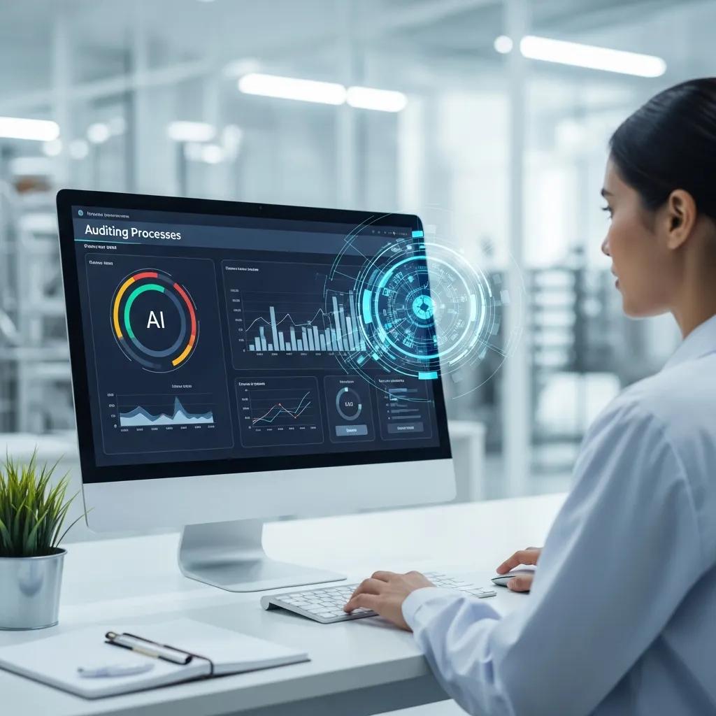 Dashboard showing AI analytics for compliance and audit prioritization in pharma