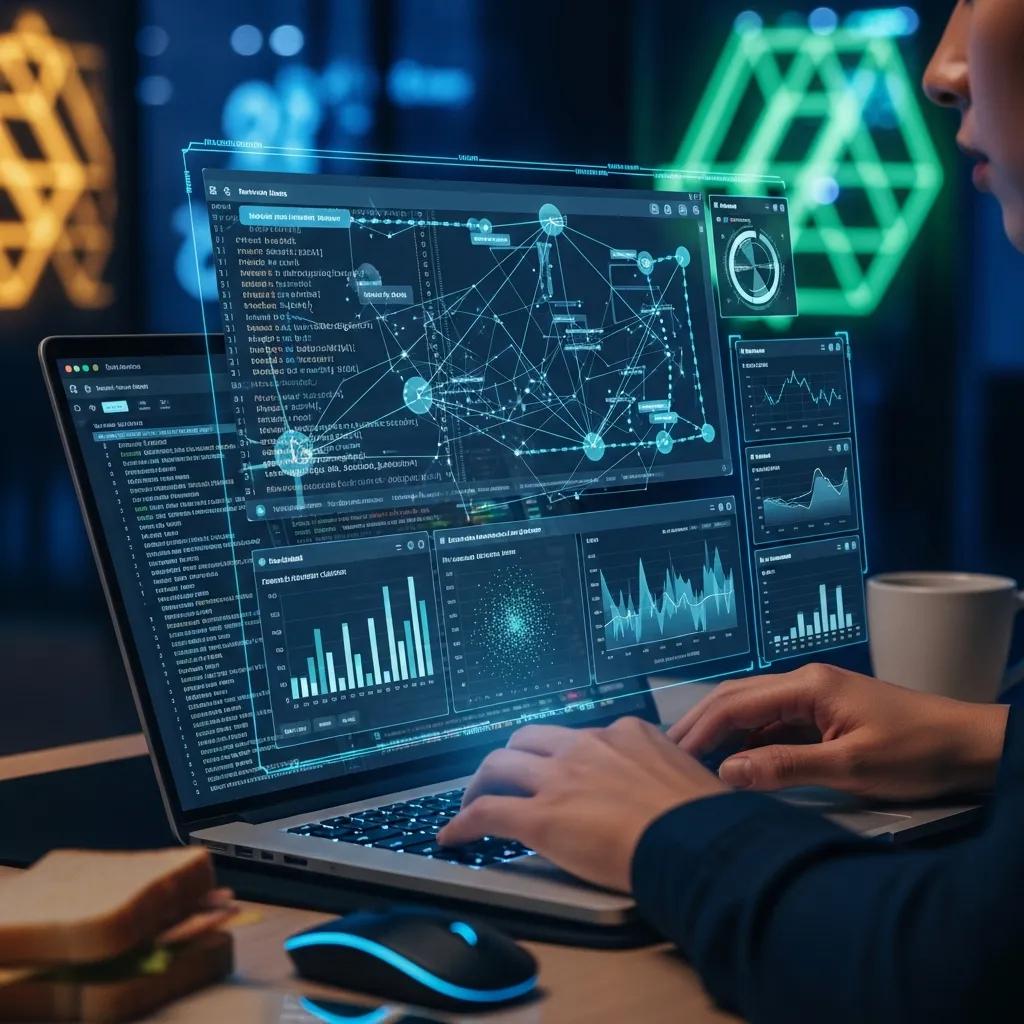 Auditor using AI tools to analyze records and focus audit work