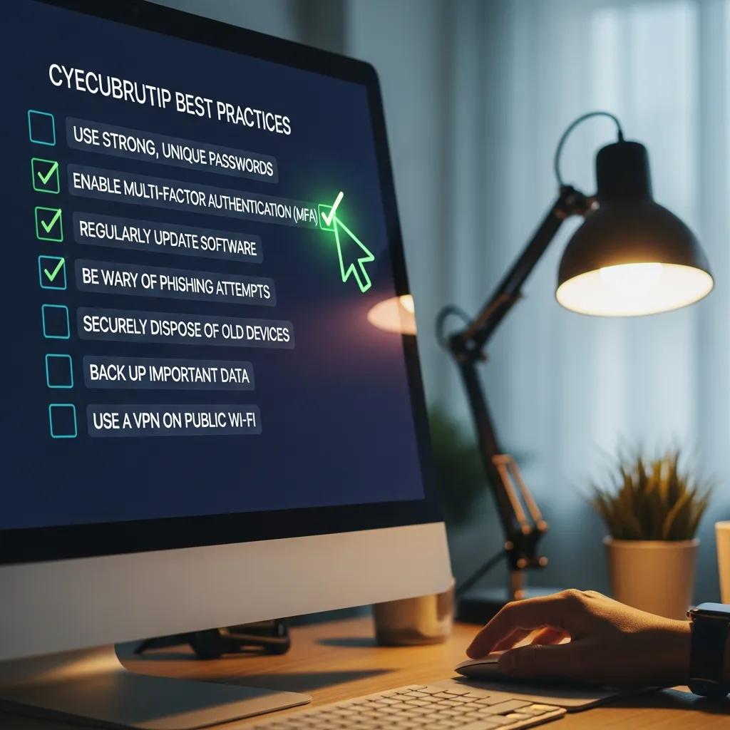 Checklist showing core cyber hygiene practices on a computer screen