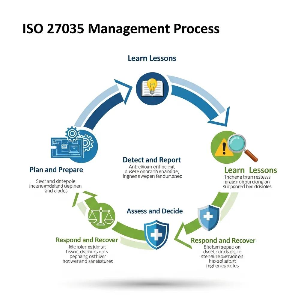 Flowchart showing the ISO 27035 incident management lifecycle