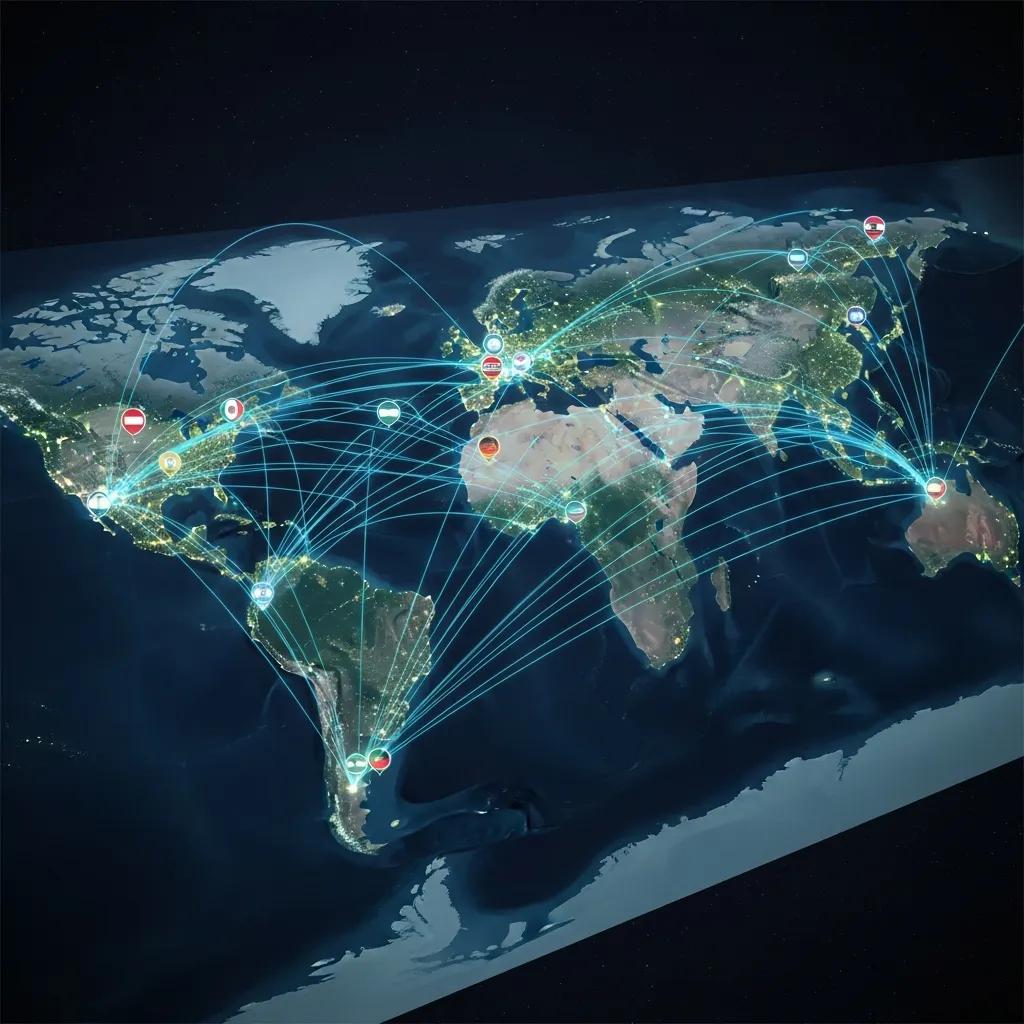 World map highlighting international collaboration in the ISO consensus process