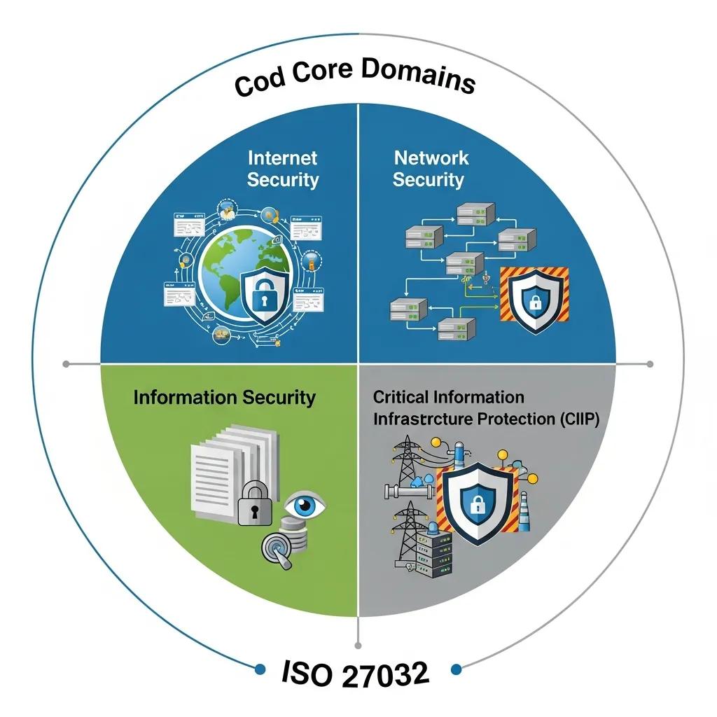 Diagram showing Internet, Network, Information Security and CIIP domains