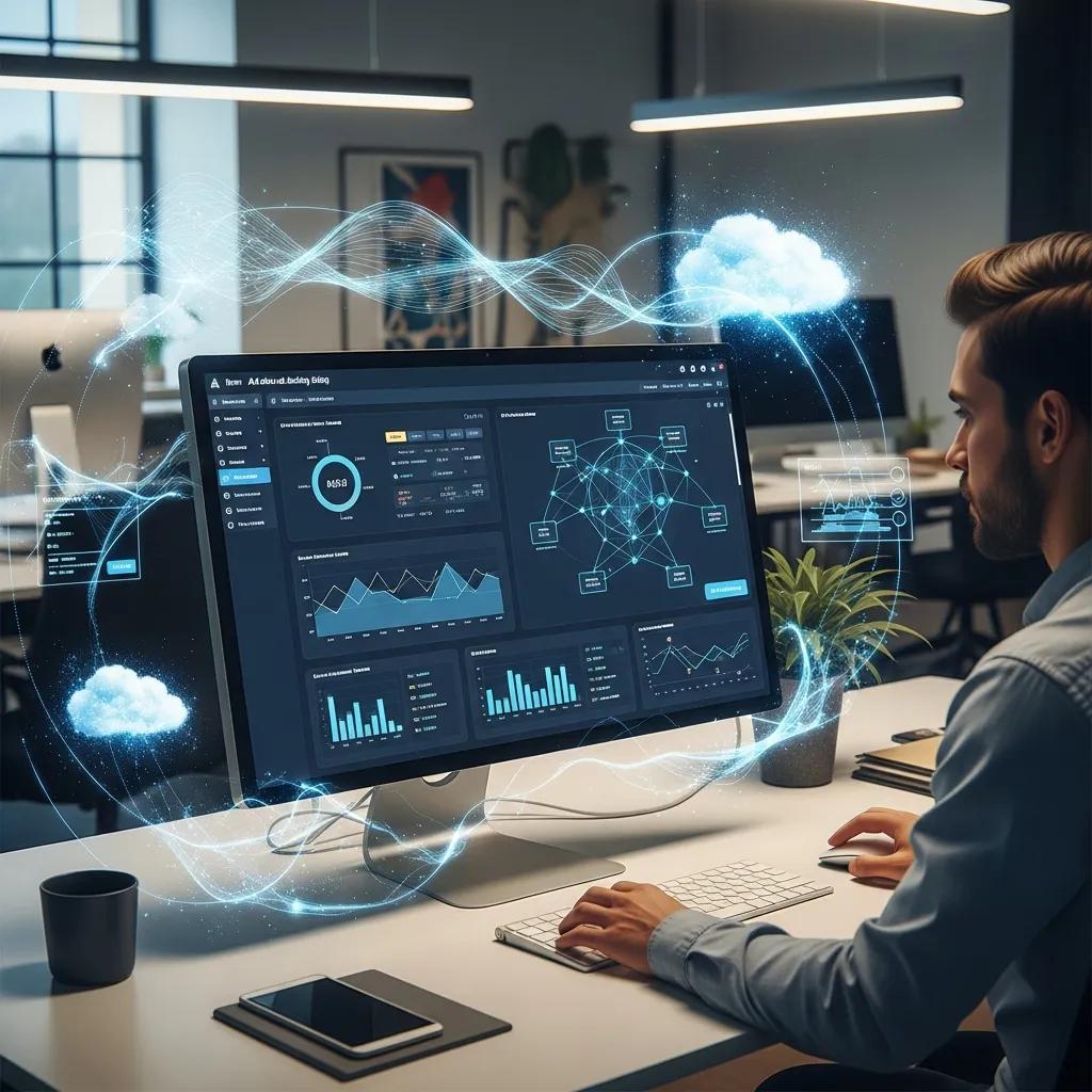 User interacting with AI audit dashboard for ISO 27017 readiness