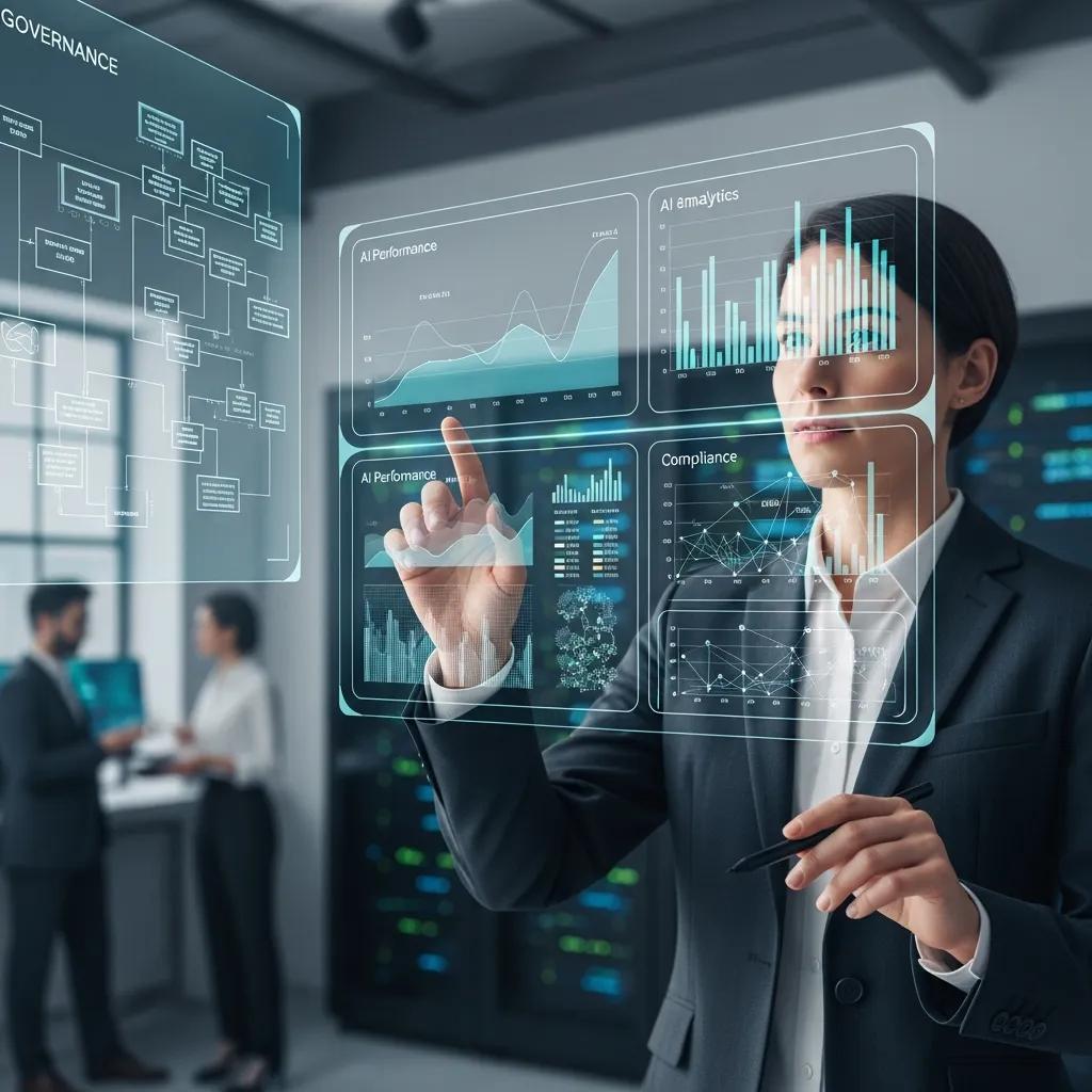 Specialist using AI analytics to support governance and GDPR obligations