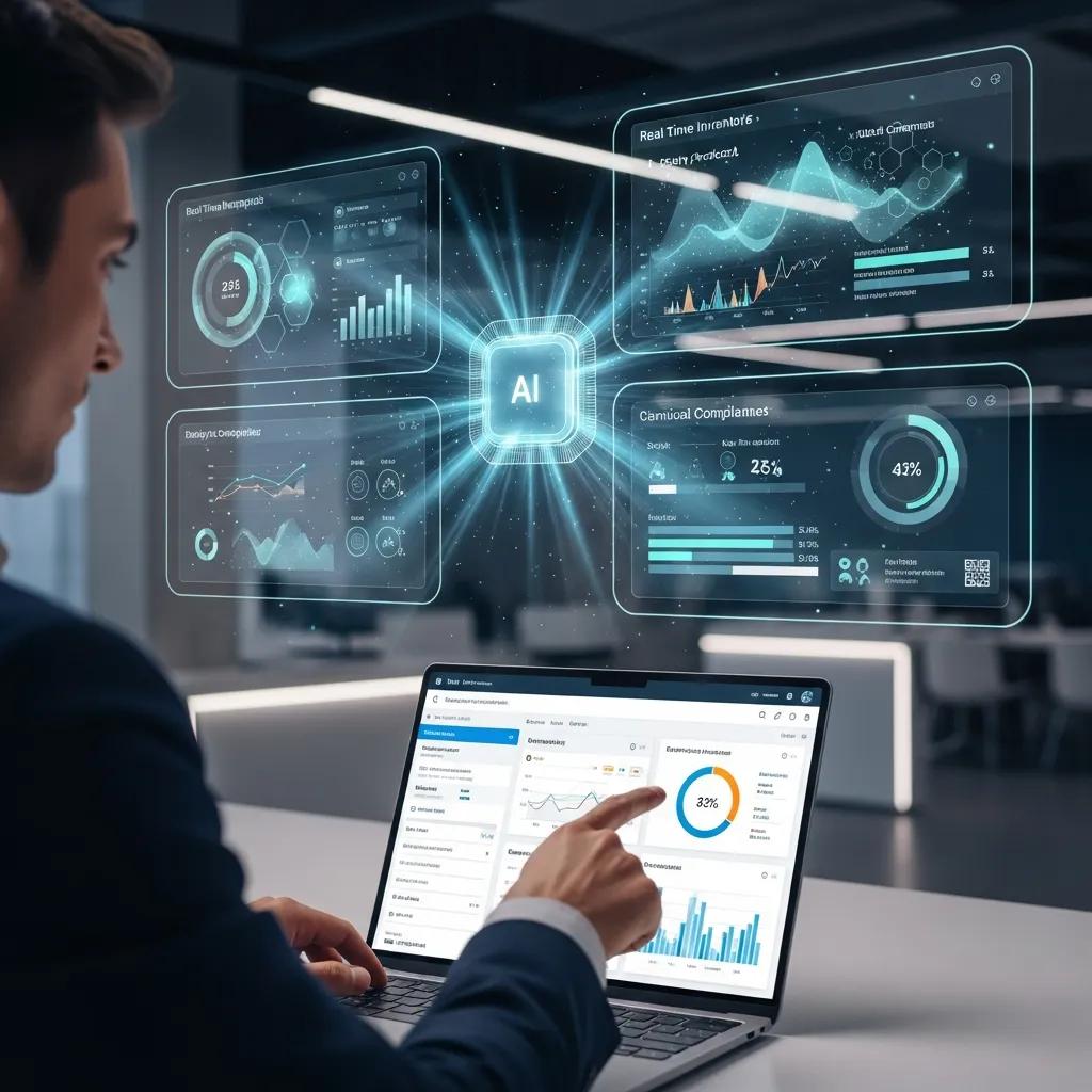 Person using an AI audit dashboard to review chemical compliance