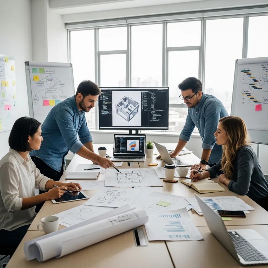 Research team reviewing design and development controls defined by ISO 9001