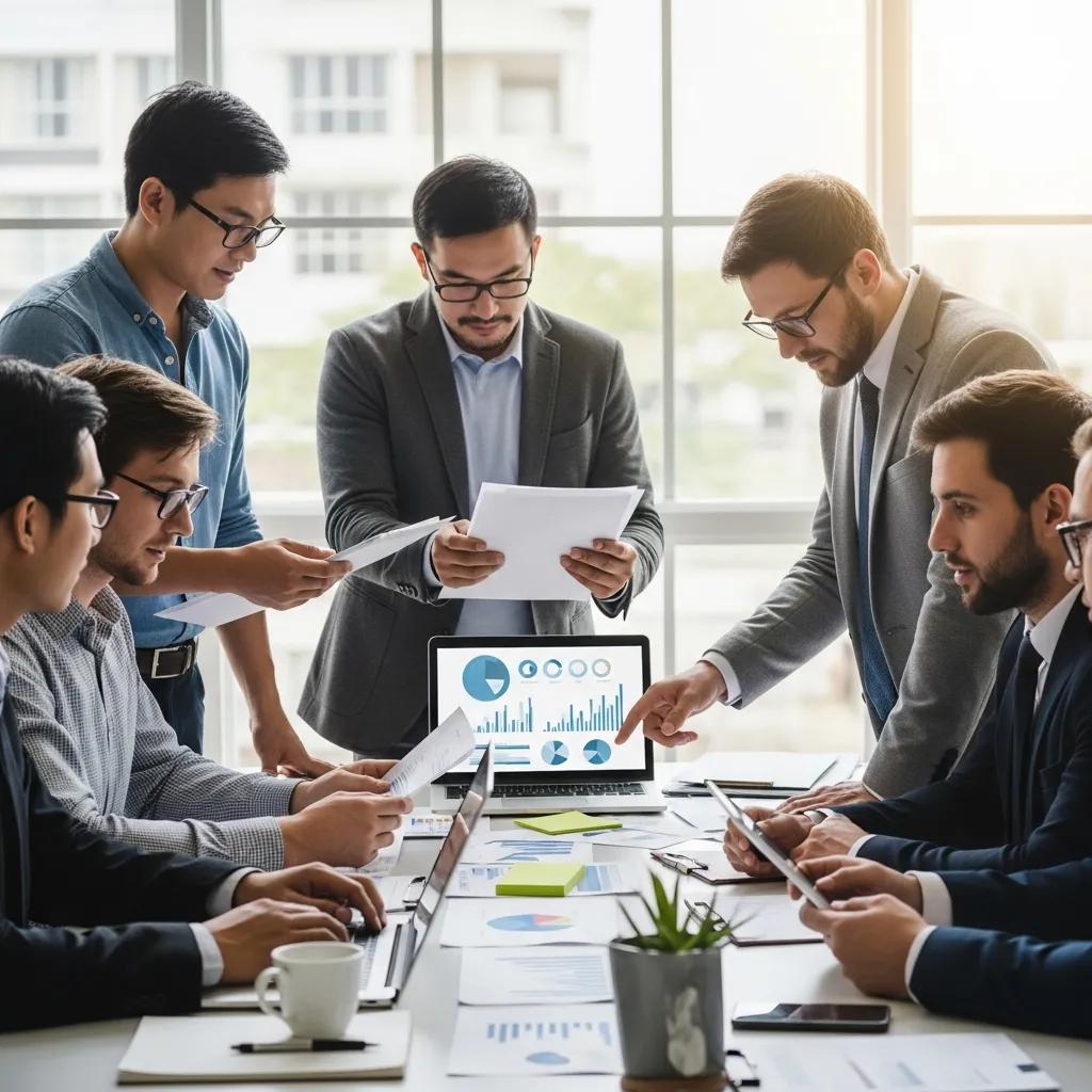 Team collaboration in a modern office setting focused on Quality Management System implementation