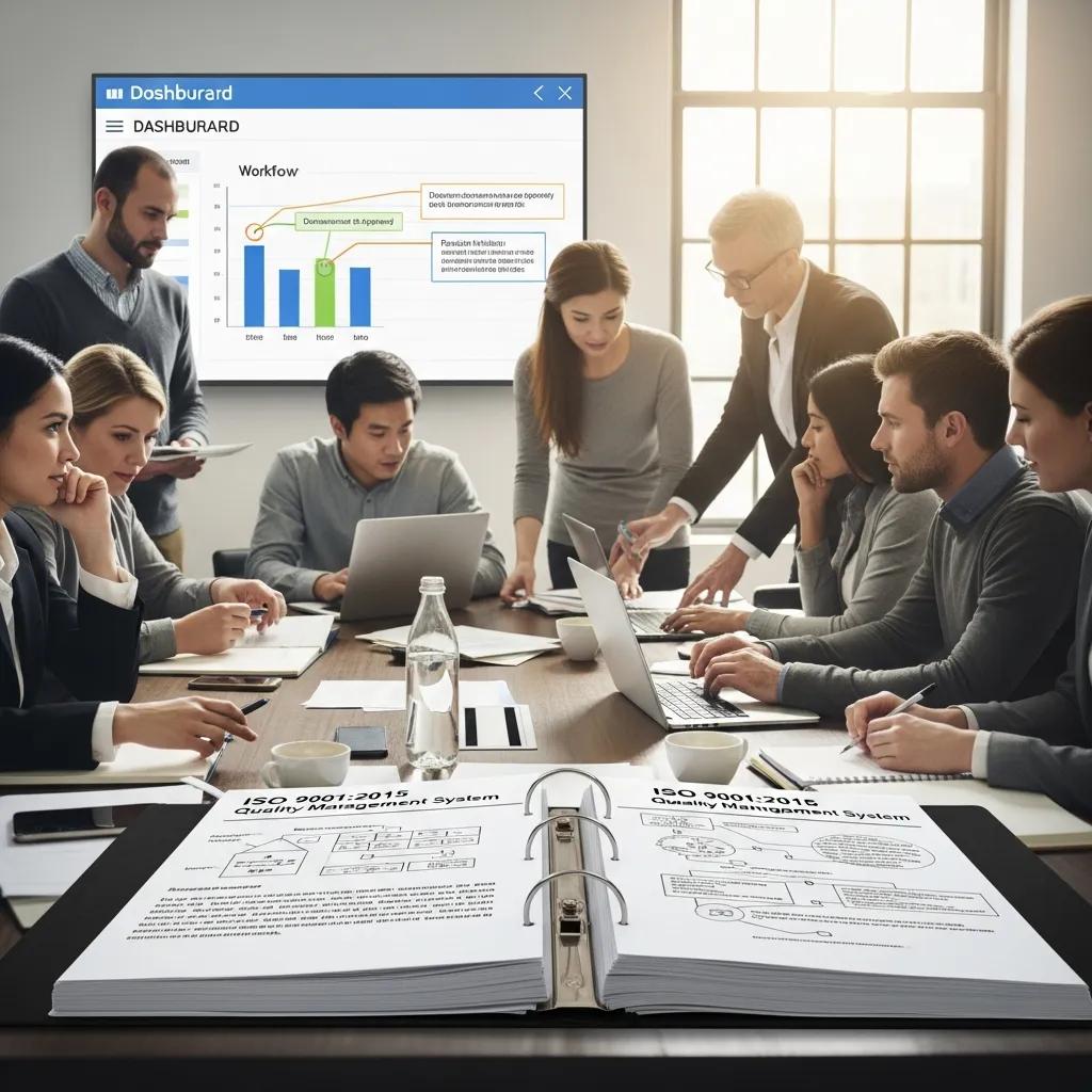 Team collaboration on documented information control in an office setting