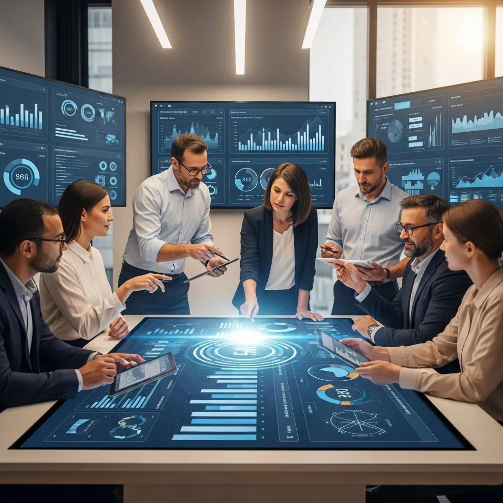 Team of auditors using AI tools for internal audit efficiency