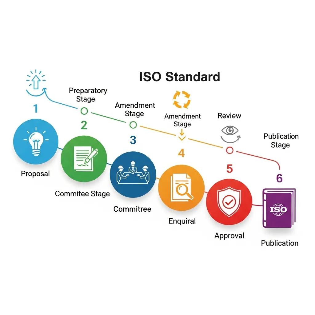 Timeline showing the lifecycle stages of an ISO standard after publication