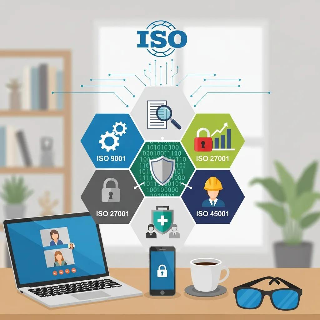 Illustration of ISO standards relevant to remote and hybrid work