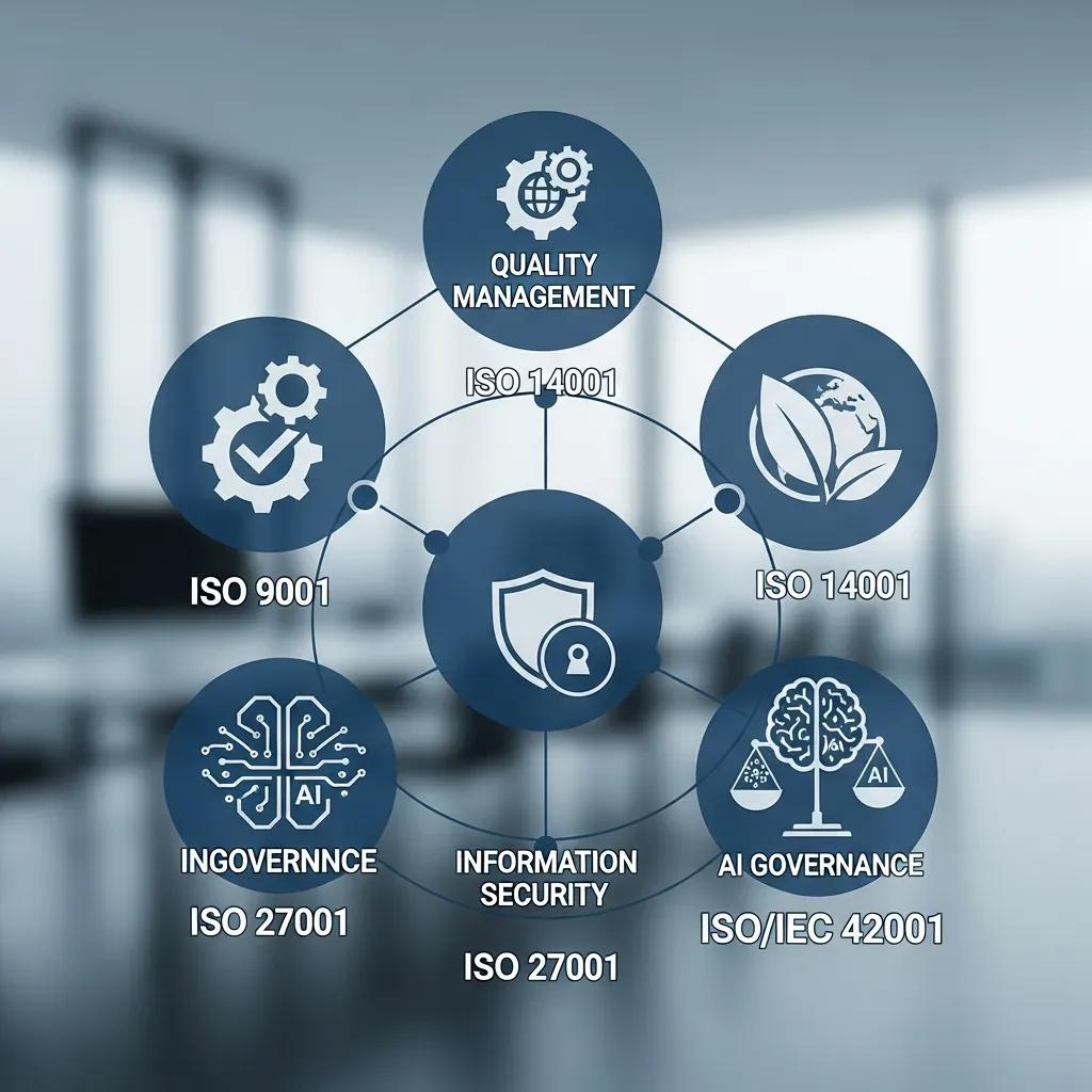 Graphic illustrating key ISO standards for enterprise compliance