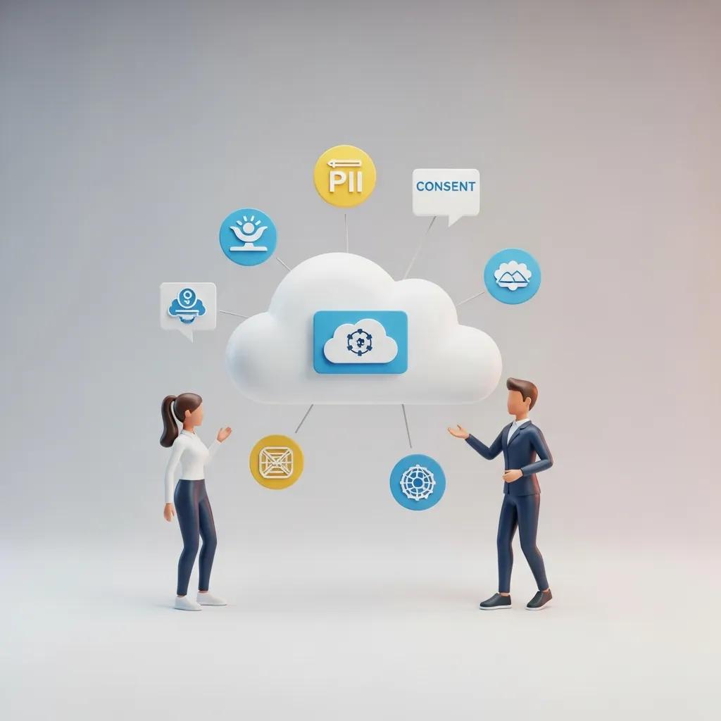 Graphic showing core principles for protecting PII in public cloud environments