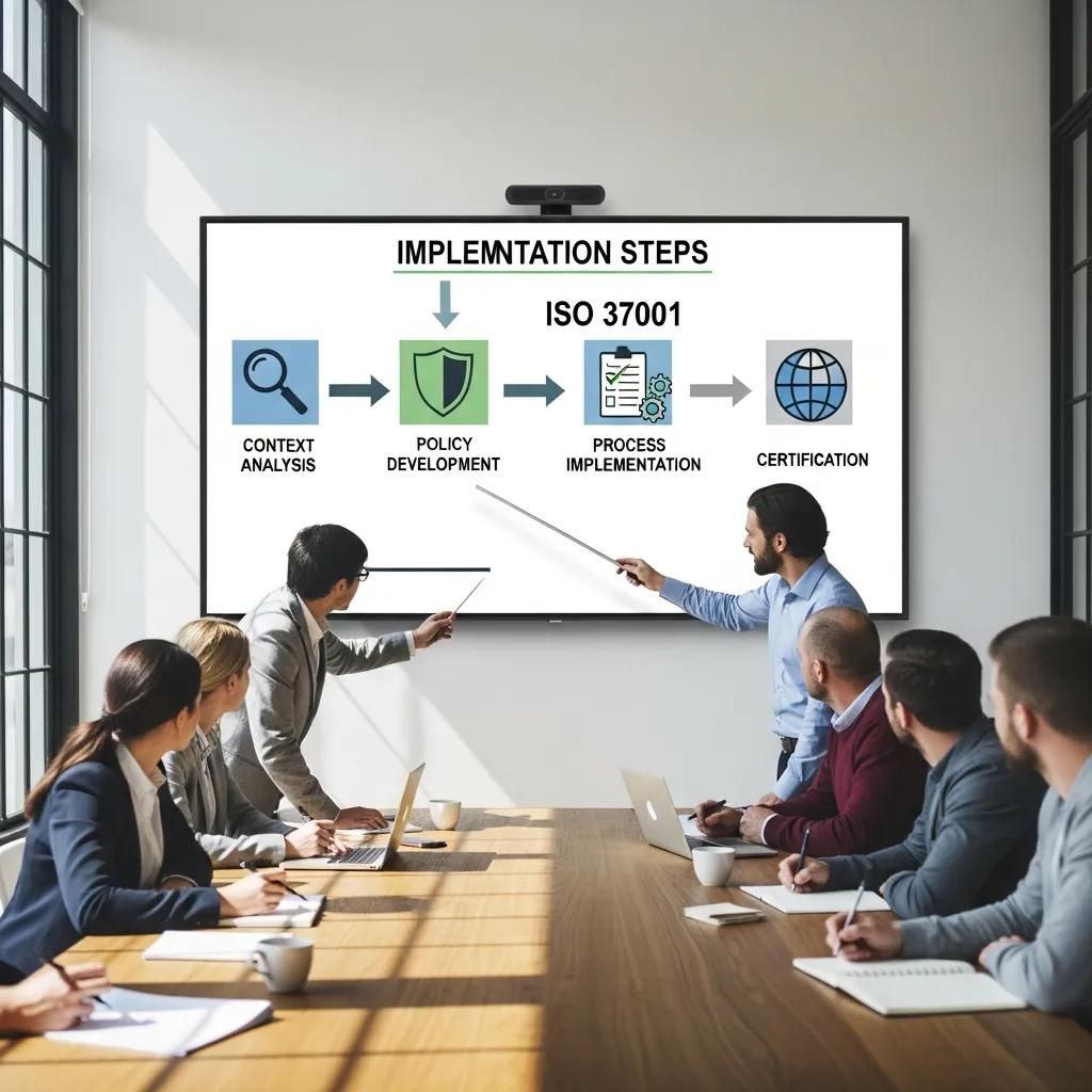Team mapping an ISO 37001 implementation roadmap